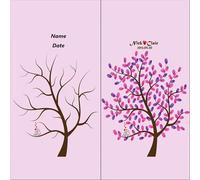 Arbre A Empreinte Mariage Arbre à Signature par empreintes digitales, bricolage, fête de mariage, présence d'entreprise, décoration de livre d'or à empreintes digitales(Color02,35x50cm 14x20inch)