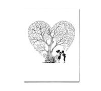 Arbre à empreintes digitales d'amant, bricolage, Signature d'invité, peinture sur toile for mariage, événements d'anniversaire, décor de fête pour les événements Mariage(T1CP011)