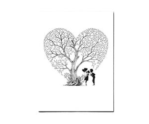 Arbre à empreintes digitales d'amant, bricolage, Signature d'invité, peinture sur toile for mariage, événements d'anniversaire, décor de fête pour les événements Mariage(T1CP011)