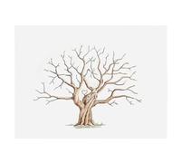 Arbre à Empreintes digitales, d'empreintes digitales d'arbre, Tableau de Signature Invité Sign in Toile Peinture décorations pour Mariage Fête d'anniversaire Livre d'or d'empreintes, 30x40cm