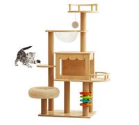 Arbre à griffer pour chat, Arbre à chat en bois de 152 cm avec hamac, griffoirs et jouet for chats