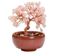 Arbre à monnaie en améthyste naturelle fait à la main conçu pour le placement de bureau et l'expression symbolique de la richesse (rose)