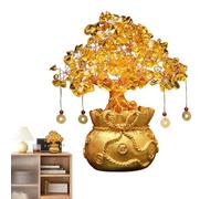 Arbre à Monnaie en - Arbre à Monnaie Chinois - Feng Shui en Citrine, Richesse, prospérité et succès - Arbre à Monnaie en Brillant pour Table, Bureau, Magasin, Maison