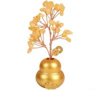 Arbre à monnaie en résine dorée avec détails en cristal pour tableau de bord de voiture et décoration de la maison apportant fortune et bons vœux pour mariage, anniversaire ou pendaison de crémaillère