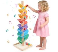 Arbre à musique en marbre en bois pour enfants à partir de 3 ans - Assemblage facile amélioré avec écrous intégrés, jouets Montessori pour tout-petits, jeu musical pour garçons et filles de 4 à 8 ans