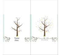 Arbre à Signature par empreintes digitales, bricolage, fête de mariage, présence d'entreprise, décoration livre d'or pour les événements Mariage(Color05,50x70cm 20x28inch)