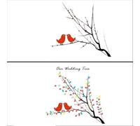 Arbre à Signature par empreintes digitales, bricolage, fête de mariage, présence d'entreprise, décoration livre d'or pour les événements Mariage(Color07,40x60cm 16x24inch)