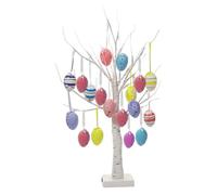 Arbre À Œufs De Pâques - Matériau Plastique, Motif D'œufs Craquelés Colorés À LED, Alimenté Par Batterie Et USB | Pièce Maîtresse De Table Décorative Avec Des Lumières Vives, Accessoire De Vacances Po