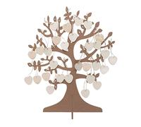 Santex Arbre à vœux en bois 50 cœurs Mariage 48 x 40 cm