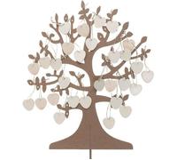 Santex Arbre à vœux en bois 50 cœurs Mariage 48 x 40 cm