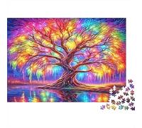 Arbre Arc-en-Ciel Puzzle 1000 Pièces Papier recyclé pour Adultes Puzzle pour Adultes Impossible Difficile Stimulant Jeu éducatif pour décompression 52x38cm/1000pcs