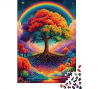 Arbre Arc en Ciel Puzzle pour Adultes Puzzle 1000 Pièces Coloré Déco Relaxation Activité Famille 70x50cm/1000pcs