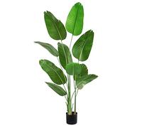 Arbre Artificiel 180m Oiseau du Paradis, Plante Artificielle PE Bananier Artificiel, Fausse Plante Interieur, Palmier Tropical Faux Arbre Vert avec Pot pour Decoration Maison Salon Chambre