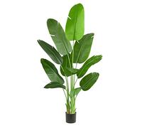 Arbre Artificiel 200m Oiseau du Paradis, Plante Artificielle PE Bananier Artificiel, Fausse Plante Interieur, Palmier Tropical Faux Arbre Vert avec Pot pour Decoration Maison Salon Chambre