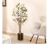 Arbre Artificiel Bougainvillier de 120 cm - COSTWAY - Plante Fleurie Faussée en Pot de Pépinière Fleurs Blanc en Pleine Floraison