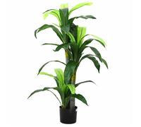 Arbre artificiel dracaena - VIDAXL - 120 cm - 36 feuilles - Vert - Tronc en bambou - Pot 15 cm - Intérieur