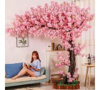 Arbre artificiel en fleurs de cerisier pour décoration intérieure et extérieure, grand arbre de simulation pour salon, décoration d'hôtel, esthétique de la maison, 2 m de hauteur