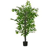 Arbre artificiel HOMCOM - Ficus H.1,35 m - Feuillage réaliste - Pot inclus