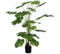 HomCom Plante artificielle Monstera H.1,8 m, feuilles de tortue, pot inclus, grand réalisme