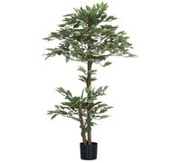 Outsunny Arbre Artificiel Plante Artificiel ficus Hauteur 1,5 m Tronc Branches Liane Lichen Feuilles Grand réalisme Pot Inclus