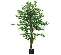 Arbre artificiel plante artificiel ficus hauteur 1,5 m tronc branches liane lichen feuilles grand réalisme pot inclus