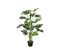 Outsunny Plante artificielle Monstera – 21 feuilles en pot ciment Ø16×100 cm intérieur/extérieur