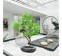 Arbre artificiel, sonnerie japonaise simulée, fenêtre cheval ivre bois style nordique décoration intérieure et extérieure grand faux arbre aménagement paysager des plantes vertes h 1,6 m / 5.2ft