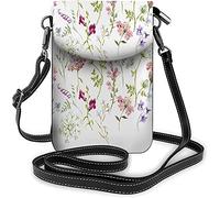 Arbre Bullfinches Petit sac à main pour téléphone portable Flocons de neige Oiseaux Arbre de Noël enneigé Mignon Bonhomme de neige Vacances d'hiver Sac à bandoulière pour femme Portefeuille Sacs à ma