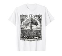 Arbre Céleste Gothique Nature Illustration Lunaire Symbole Vie T-Shirt Graphique avec Valeur