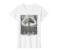 Arbre Céleste Gothique Nature Illustration Lunaire Symbole Vie T-Shirt Graphique avec Valeur