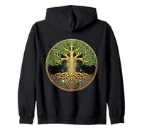 Arbre Celtique Yggdrasil Runes Nordiques All Seeing Eye Art Sweat à Capuche