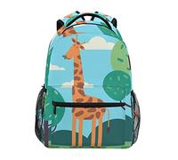 Arbre Cerf Animal Vert Bandoulière Sacs Cartable à Dos à Cartable Étudiants Sac pour Scolaire Filles Voyages Garçons