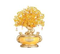 Arbre chanceux Arbre à citrine naturel en cristal, arbre argent, Feng Shui, bonsaï, bonne chance, guérison Reiki, équilibrage, pierre précieuse , for la maison et le bureau Bonsaï en cristal(Petit)