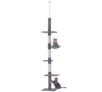 Arbre chat du sol au plafond poteau à griffer L40 x l 34 H 230-260 cm 5 niveaux