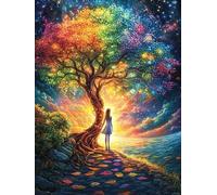 Arbre coloré avec Une Silhouette 500 Pièces Puzzle Expert Confirmé en Carton Anti-Déchirure Mythes Conte de fées Très Difficile Haute Difficulté Motif Complexe Idée Cadeau Anniversaire Premium 50