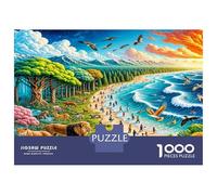 Arbre côtier Animal 1000 Pièces Puzzle Premium Scène paradisiaque Primitive Coffret Puzzle Carton Solide - Ultra Dur pour Couples, Top Noté, Cadeau Noël Parfait pour Tout Le Monde 38x26cm/1000pcs