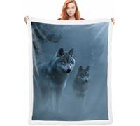 Arbre Couverture Lestée 130x150cm, Loup Chaise Blankets, Douce Chaude Hiver Couvertures de Canapé et Grand Plaids Chaude et Douillet, Fleece Blanket pour Chambre à Coucher, Salon, Bureau,Cadeau A-3713