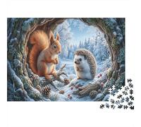 Arbre Creux écureuilPuzzle 1000 Pièces Complet forêt hivernale pour Seniors Entraînement Cognitif Loisirs Créatifs Qualité Premium 52x38cm/1000pcs
