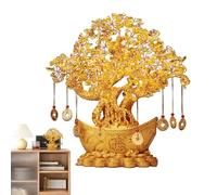 Arbre d'argent Good Luck pour la Richesse - Arbre de Pierres précieuses Citrine, Arbre d'argent Citrine, bo nsaï en de Citrine | Citrine bo nsaï, pièce de Monnaie Chinoise Brillante, décoration