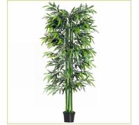 Arbre de bambou artificiel - Outsunny - 180 cm, pot inclus, réaliste, vert
