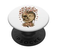 Arbre de Bouddha Tête de Mort Sakura Lotus Mindfulness Zen Art PopSockets PopGrip Adhésif