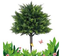 Arbre De Boule Topiaire À Feuilles Persistantes - Usine De Cèdre Artificiel, Cyprès Résistant Aux UV | Décoration Extérieure Réaliste De 2 Pieds Avec Paris Au Terre Pour L'entrée Du Porche De Jardin