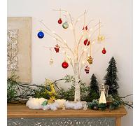Arbre de Bouleau Blanc de simultation LED, décoration intérieure et Lumineuse de Noël, lumière créative de décoration dans la Chambre à Coucher, Ornement de Table de Nouvel an (Blanc)