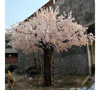 Arbre de cerisier artificiel en soie réaliste pour intérieur et extérieur, 2 m de haut, parfait pour la décoration de la maison et l'aménagement paysager, rose clair