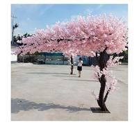 Arbre de Cerisier Artificiel Rose Clair Branches en Bois Massif Disponible à l'intérieur et à l'extérieur À Feuilles persistantes Toute l'année Grappes de Fleurs Haute fidélité(200 * 200CM)