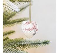Arbre de cerisier en fleurs zen en céramique - Ornements de Noël amusants en forme de cœur - Pendentif en porcelaine - Décoration de vacances pour sapin de Noël - Ornements décoratifs à suspendre