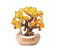 Arbre de cristal Arbre à argent en cristal, symbole de richesse et prospérité, ornement Feng Shui Reiki for la maison(Beige)