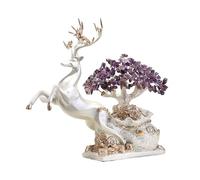 Arbre de cristal - Arbre de cristal - Décoration amovible avec cerf - Pour la maison, le bureau, le vin - Bonsaï (violet)