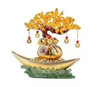 Arbre de Cristal Arbre Porte-Bonheur en Citrine, décoration de Table Feng Shui for la Maison, la Richesse et la prospérité Arbre Feng Shui en Cristal(Gold)