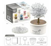Arbre de cristal magique planté à la main, bricolage, croissance de cristaux, vapeur, expérience scientifique,